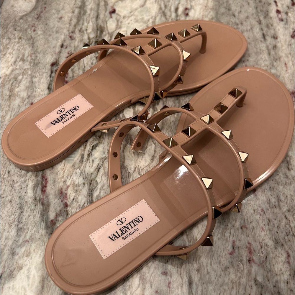 Valentino Women's Nude Studded Sandals